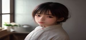 画风分析师苏墨的工作照，专注漫画视觉风格研究的年轻评论人，在灯光明亮的工作室内对比分析多部作品画风